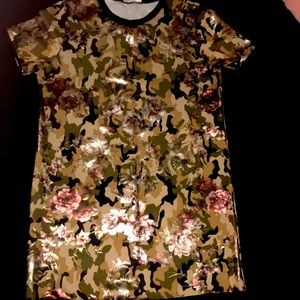 Cond:Great Size L Army Fatigue Floral Shirt dress